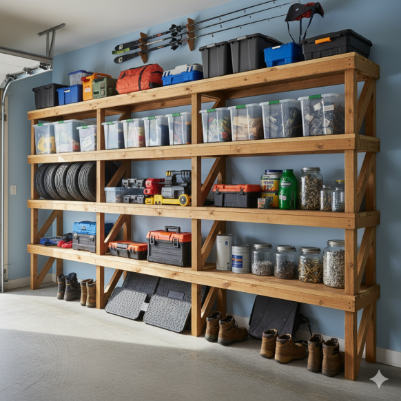 Garage storage shelves project